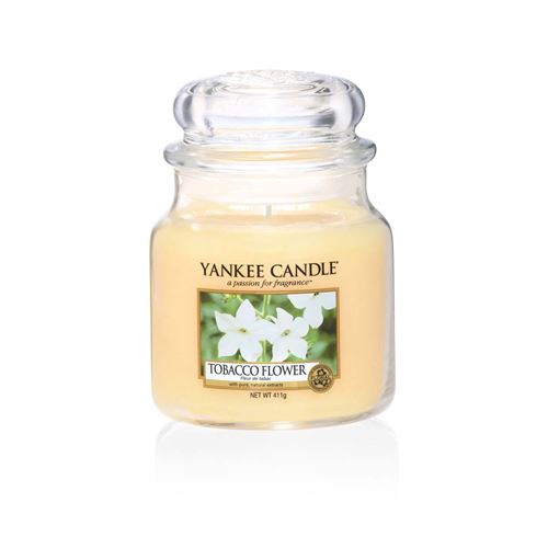YANKEE CANDLE Bougie Moyenne Jarre « Fleur de Tabac », Jaune