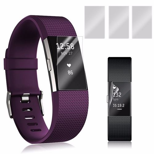 3Pcs TPU Anti-rayures Givré Protège Protecteur Ecran Montre Pour Fitbit Charge 2