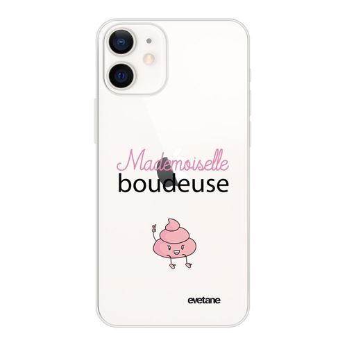 Coque pour iPhone 12 mini souple transparente Mademoiselle boudeuse Motif Ecriture Tendance [Evetane®]