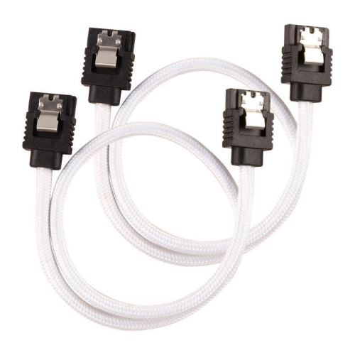 corsair corsair premium sleeved sata-kabel 30cm - weiß noir