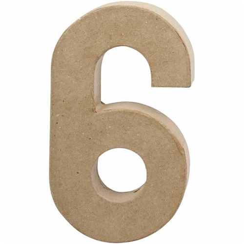 Creative chiffre 6 papier-mâché 20,5 cm