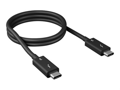 Icy Box IB-CB013-TB3 Câble Usb 3.1 Usb-c Mâle / Thunderbolt 3 - Usb-c Mâle / Thunderbolt 3 Rond 50 Cm Noir