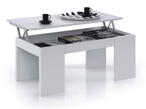 table basse ora - 100 x 50 x 43 cm - blanc brillant