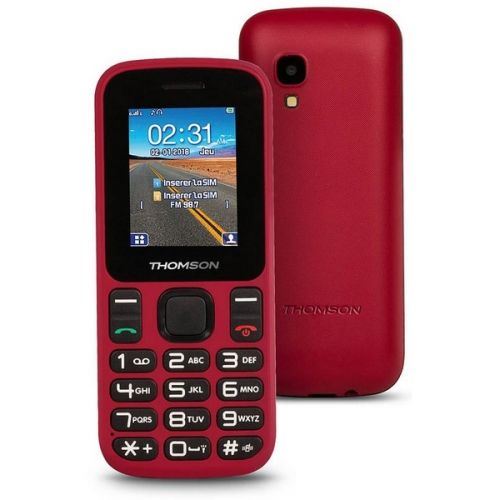 Thomson T Link 12 - Mobiele telefoon - dual-SIM - microSD slot - GSM - 128 x 160 pixels - TFT - 0,3 MP - rood