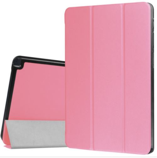 WISETONY® Étui en PU tri-pliure avec support pour votre Samsung Galaxy Tab A T580/T580N/T585 10.1 - Rose