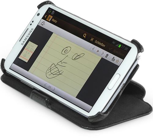Housse StilGut UltraSlim V2 avec fonction de support et de présentation pour le Samsung Galaxy Note II, en noir