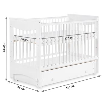 251 Sur Luna Lit Bebe A Bascule Avec Sommier Reglable Tiroir De Rangement Lit Pour Enfant Achat Prix Fnac