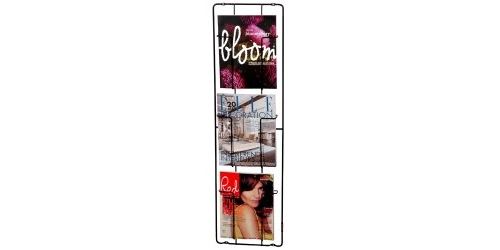 Puhlmann Porte-revues mural 3 compartiments Noir