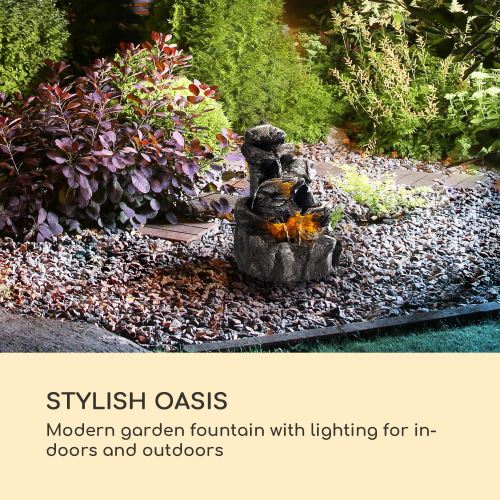 50 Sur Blumfeldt Genesis Fontaine De Jardin Design Roche Eclairage Led Pompe 2 5w Polyresine Anthracite Decoration D Exterieur Achat Prix Fnac