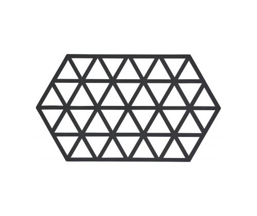 Dessous de Plat Design Triangles Silicone Noir - Grand Modèle