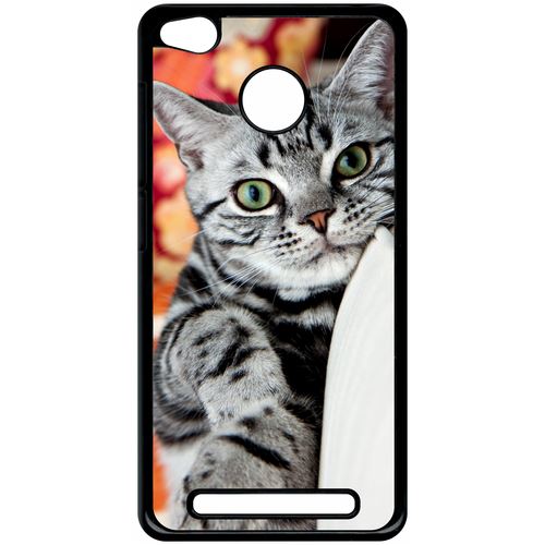 Coque Xiaomi Redmi 3s Chat Tigré Gris Yeux Vert