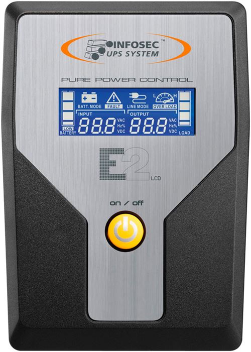 INFOSEC E2 LCD 800 - Onduleur - CA 220/230/240 V - 800 VA - 9 Ah - USB - connecteurs de sortie : 4