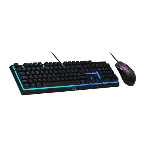 COOLER MASTER MS110 - Kit Clavier/Souris (Semi-Mécanique Gaming RGB - AZERTY (PC/Consoles) - Souris (3200 dpi, RGB) - Noir