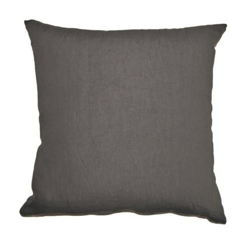 O'CBO Coussin déhoussable - 100% lin - 60 x 60 cm - Gris typhon