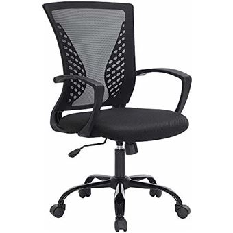 Chaise de bureau assise haute réglable 95-115H cm noir