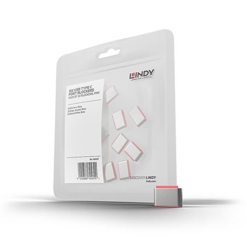 Lindy - Bloqueur de port USB-C - rose (pack de 10)