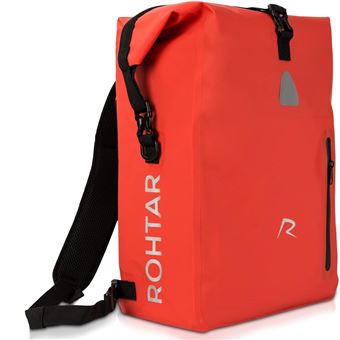 Lot De 2 Sacoches De Vélo Étanches Pour Porte-Bagages - 18 Litres Chacune, Matériau Bâche De Camion - Rose/Noir