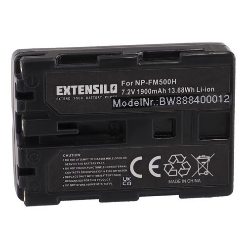 EXTENSILO 1x Batterie compatible avec Sony Alpha DSLR-A100W, DSLR-A100K, DSLR-A200 appareil photo, reflex numérique (1900mAh, 7,2V, Li-ion)