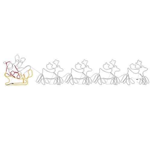 vidaXL Cordon lumineux de Noël 4 rennes et traîneau 500x10x80 cm