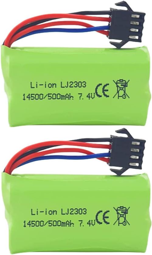 Batterie Rechargeable Ni-MH 2400mAh 4.8V AA avec Connecteur SM 2P pour HY800 F1 F3 RC Bateau, RC Bus, Câble USB SM 2P