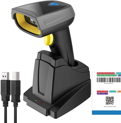 Inateck BCST-52 - Scanner de code à barres - portable - imageur 2D - 200 scans / seconde - décodé - Bluetooth, USB, RF(2.4 GHz)