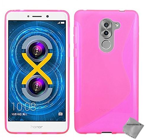 Housse etui coque pochette silicone gel fine pour Huawei Honor 6X Pro + film ecran - ROSE - htdmobiles