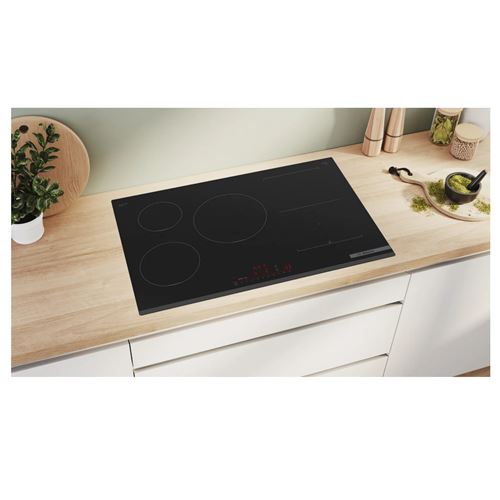 Table de cuisson induction 60cm 5 feux 7400w noir Bosch PVW831HC1E - Plaque  induction - Achat & prix