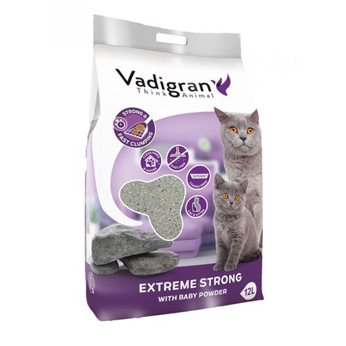 Litière Bentonite Extrême Strong. 12 litres soit 12 kg. litière pour chat. - Vadigran - VA-14013