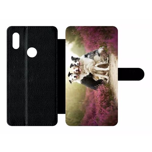 Etui My-Kase pour Y6S 2019 - trois chiens copains - Simili-cuir Noir