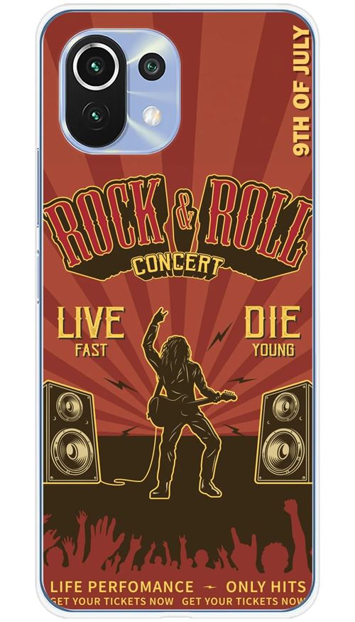 Coque en silicone imprimée compatible Xiaomi Mi 11 Rock and roll
