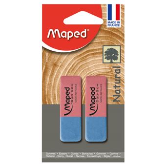 Maped Duo-Gom – Gomma Larga 2-in-1 Blu E Rossa Per Matita E Inchiostro, Bordi Inclinati - 5
