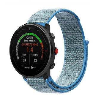Strap it Bracelet nylon compatible pour Polar Vantage M bleu