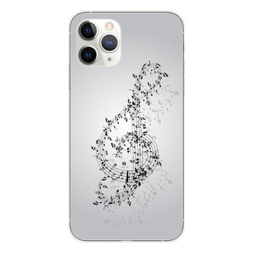 Coque en silicone imprimée compatible Apple iPhone 11 Pro Valse des notes