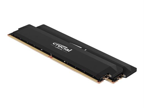Crucial Pro - Overclocking Edition - Ddr5 - Kit - 32 Go: 2 X 16 Go - Dimm 288 Broches - 6400 Mhz / Pc5-51200 - Cl38 - 1.35 V - Mémoire Sans Tampon - Non Ecc - Noir