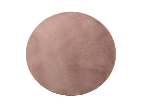 Tapis rond en fausse fourrure NELIA - D. 150 cm - Rose