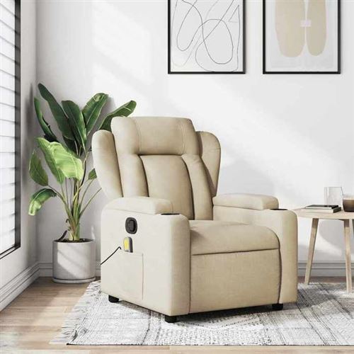 Non Communiqué Beige Vidaxl Fauteuil De Massage, Relaxation Tissu Crème