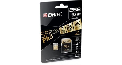 Speedin pro u3 v30 a1 ecmsdm256gxc10sp 256go microsdxc uhs-i noir or