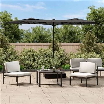 vidaXL Parasol de Jardin à Double Tête avec LED, Pare-soleil de Patio, Abri de Soleil, Parasol de Plage Terrasse Extérieur, 362971 - 1
