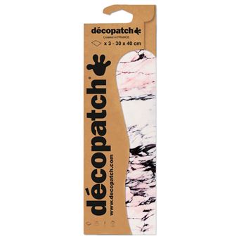 3 feuilles Décopatch - Blanc marbre 792 - 1