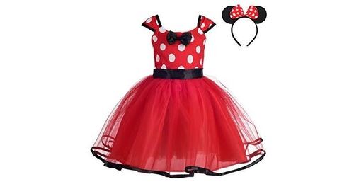 Lito angels fille déguisement princesse minnie robe à pois cérémonie  anniversaire halloween noël fête carnaval costume avec bandeau serré-tête -  Déguisement enfant - Achat & prix