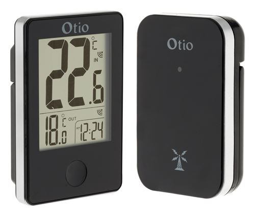 Otio - Thermomètre avec capteur sans fil noir