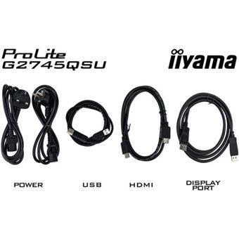 iiyama G-MASTER Black Hawk G2745QSU-B2 - Écran LED - jeux - 27" - 2560 x 1440 WQHD @ 100 Hz - IPS - 300 cd/m² - 1300:1 - 1 ms - HDMI, DisplayPort - haut-parleurs - noir, mat