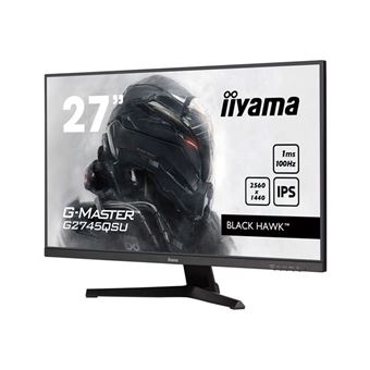 iiyama G-MASTER Black Hawk G2745QSU-B2 - Écran LED - jeux - 27" - 2560 x 1440 WQHD @ 100 Hz - IPS - 300 cd/m² - 1300:1 - 1 ms - HDMI, DisplayPort - haut-parleurs - noir, mat