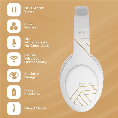 Casque sans fil - Bandeau Bluetooth - Casque avec haut-parleurs stéréo HD  