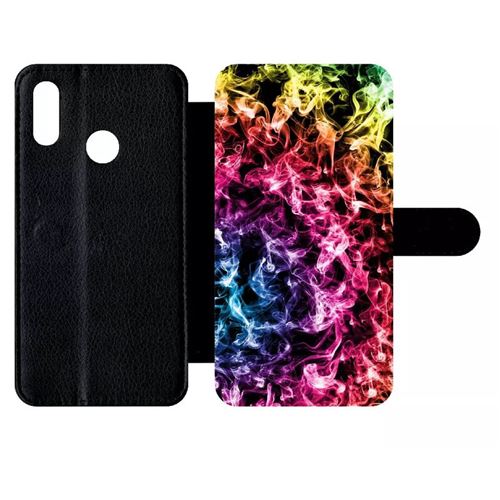 Etui My-Kase pour P smart 2019 - smoke fume arc en ciel - Simili-cuir Noir