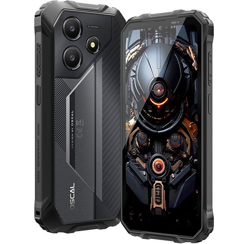 Oscal MARINE 2 Téléphone Portable Incassable 24Go+256Go-SD 2To 6.56 90Hz Gemini AI 2.0 11000mAh Android 15 Double SIM 4G GPS - Noir