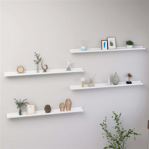 Mensole Da Parete 4 Pz Bianche 100x9x3 Cm - Vidaxl