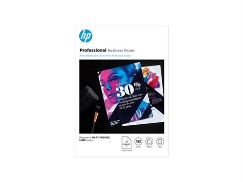 HP Professional Glossy Paper - Brillant - A4 (210 x 297 mm) - 180 g/m² - 150 feuille(s) papier photo - pour Deskjet Ink Advantage 27XX, Ink Advantage 37XX; OfficeJet 20X, 80XX, 9012; Photosmart B110