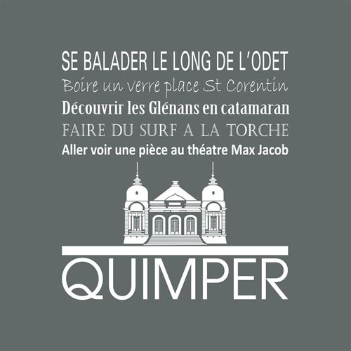 Tableau sur toile Quimper gris 30x30 cm CEANOTHE Décoration Murale