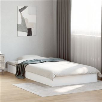 Cadre de lit sans matelas blanc 90x190 cm bois d ingénierie - 1